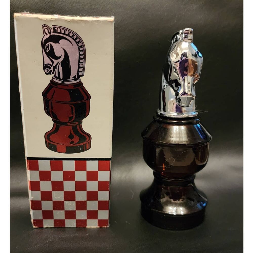 Vintage Avon Chess Knight Piece Bottle Smart Move Tribute Cologne Decanter 3oz